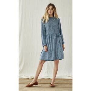 Matilda Jane Dress Large Teal Women's Long Sleeve Knee Length